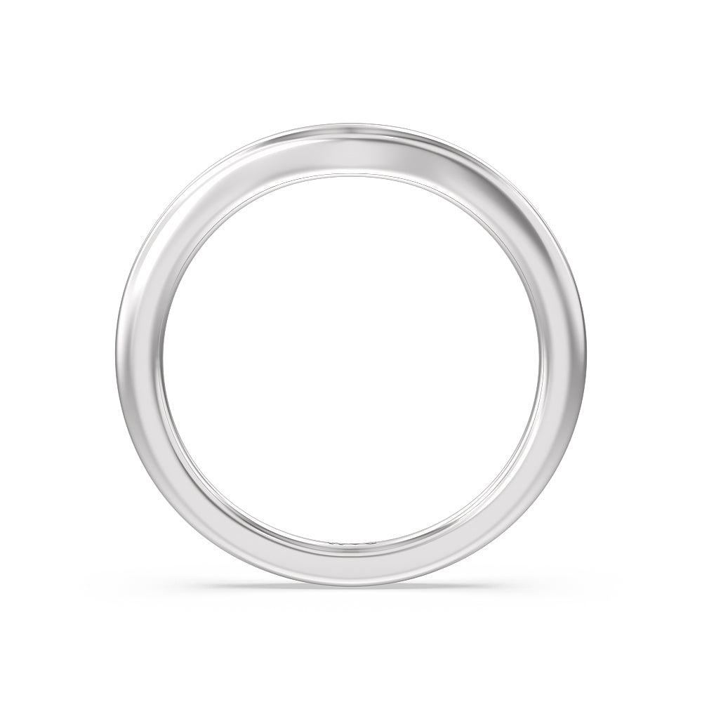 Channel Set Princess Vintage Wedding Band with Platinum Cut Diamond in 14KT Platinum view 2
