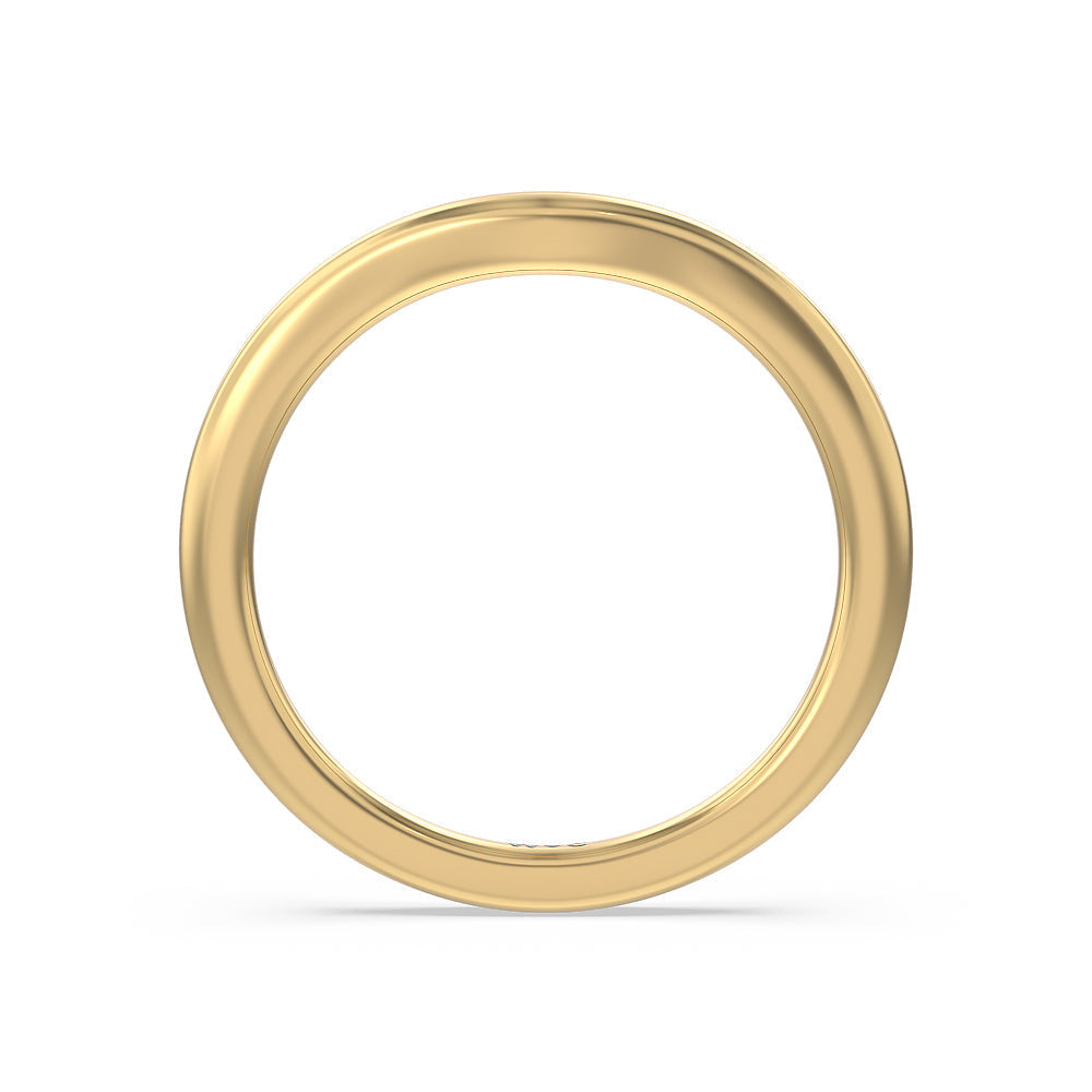 Channel Set Princess Vintage Wedding Band with 18KT Yellow Gold Cut Diamond in 14KT Yellow Gold view 2
