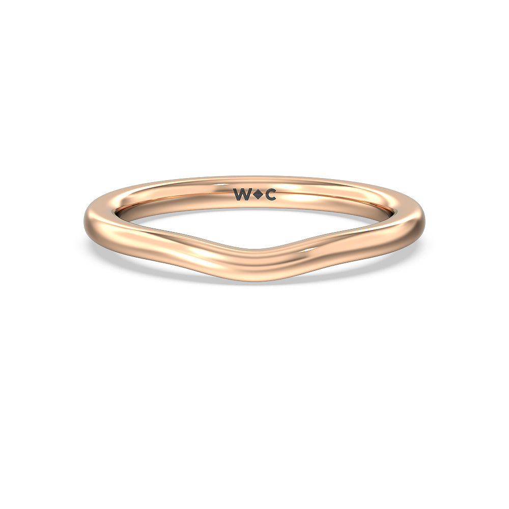 Channel Set Seamless Basket Princess Classic Wedding Band with 18KT Rose Gold Cut Diamond in 14KT Rose Gold view 1
