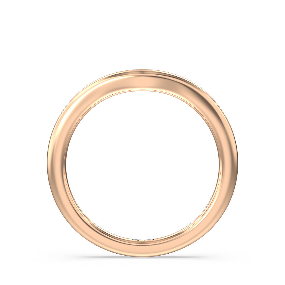 Channel Set Seamless Basket Princess Classic Wedding Band with 18KT Rose Gold Cut Diamond in 14KT Rose Gold view 2
