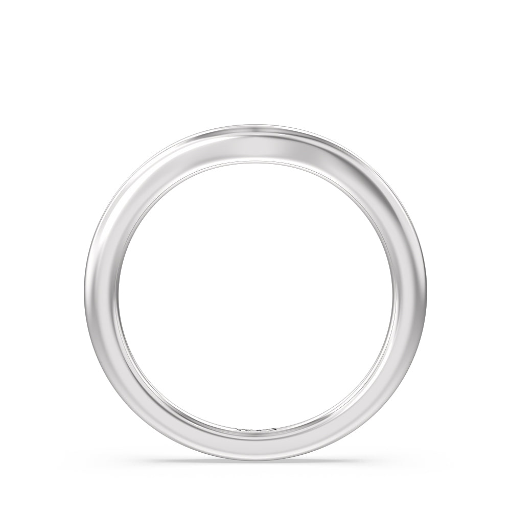 Channel Set Seamless Basket Princess Classic Wedding Band with Platinum Cut Diamond in 14KT Platinum view 2
