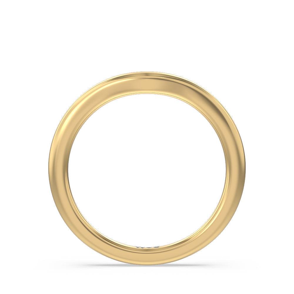 Channel Set Seamless Basket Princess Classic Wedding Band with 18KT Yellow Gold Cut Diamond in 14KT Yellow Gold view 2
