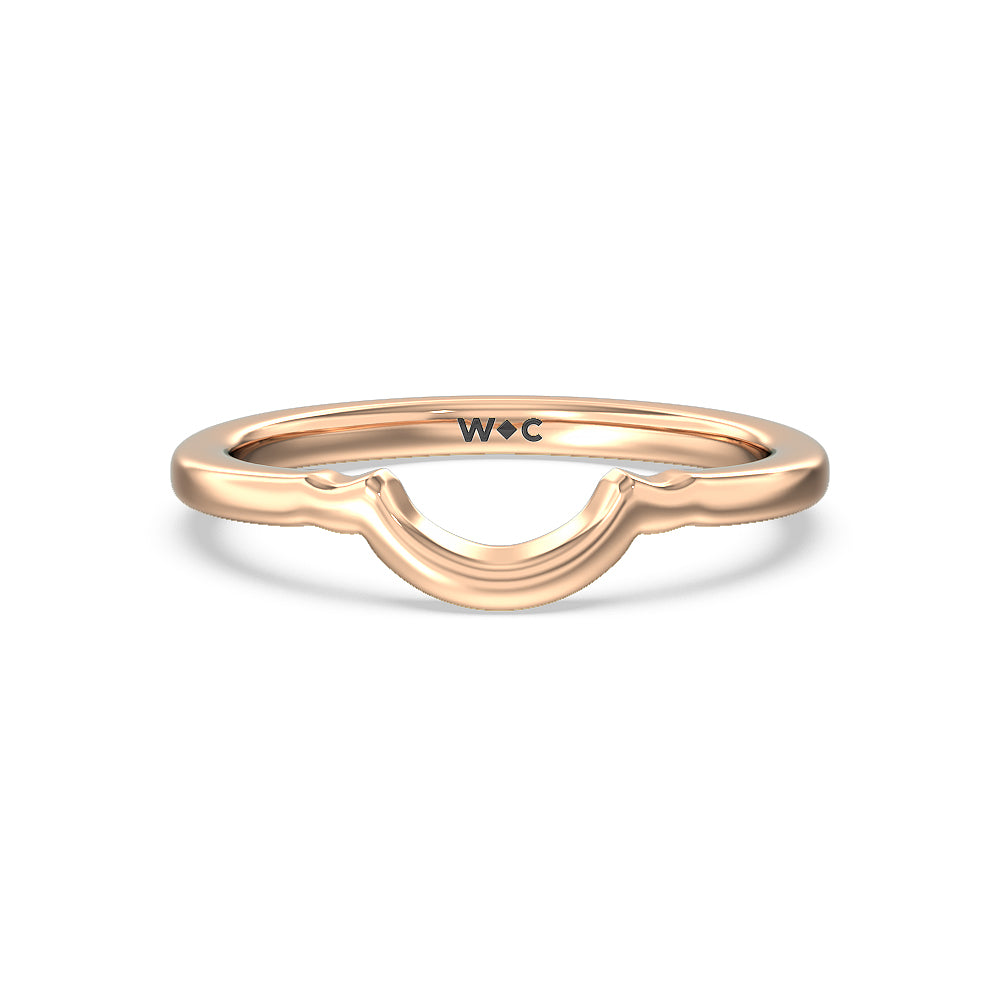 Marquise Accent Knife Edge Solitaire Wedding Band with 18KT Rose Gold Cut Diamond in 14KT Rose Gold view 1
