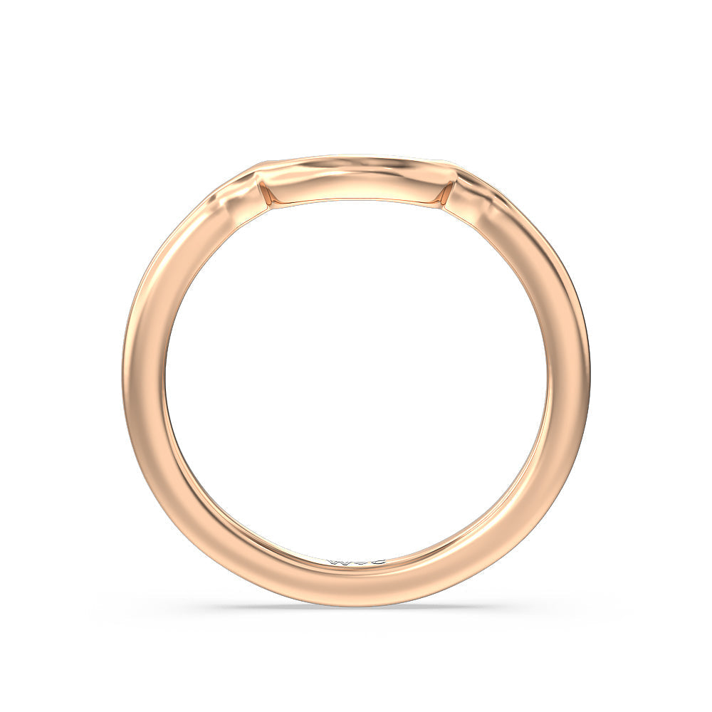 Marquise Accent Knife Edge Solitaire Wedding Band with 18KT Rose Gold Cut Diamond in 14KT Rose Gold view 2
