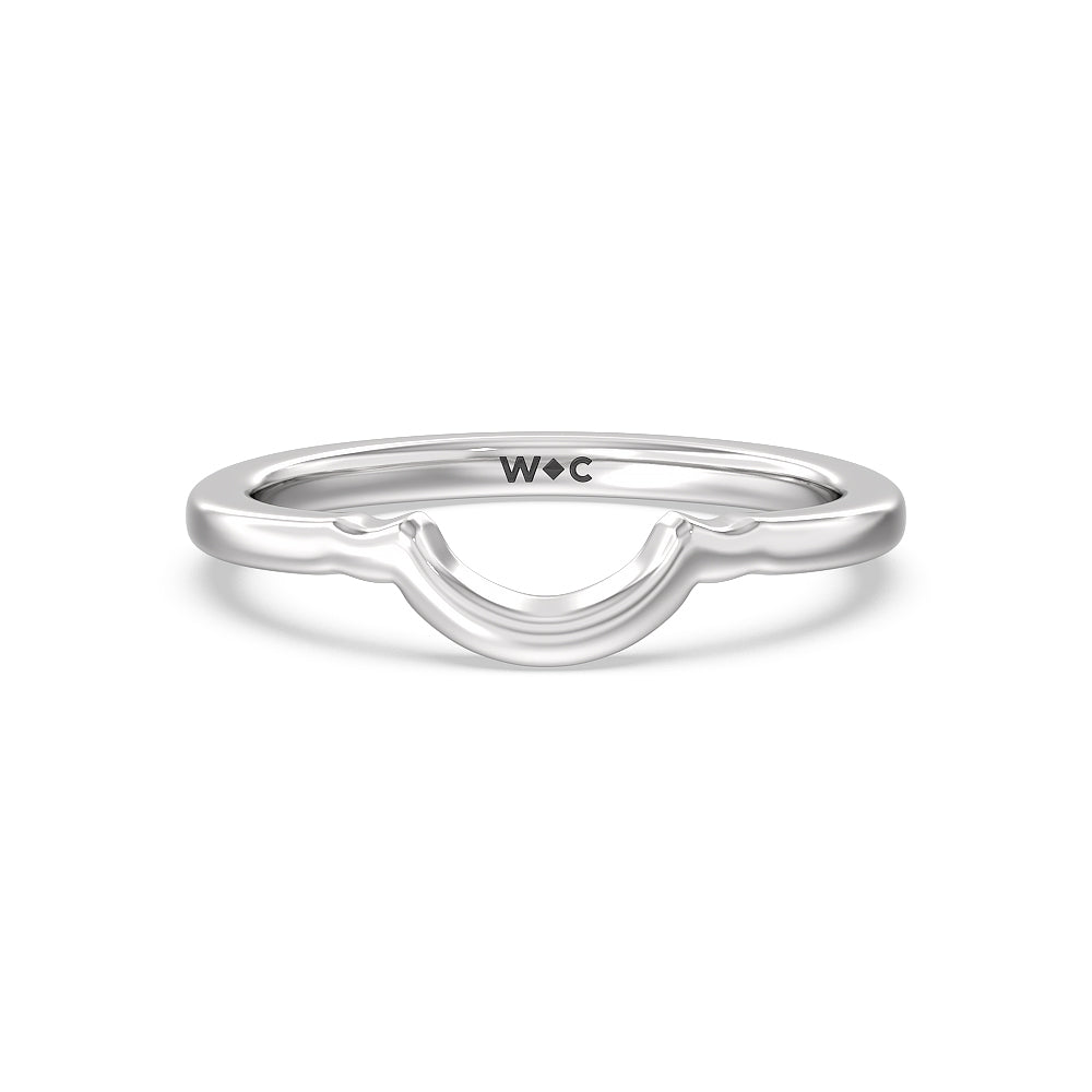Marquise Accent Knife Edge Solitaire Wedding Band with Platinum Cut Diamond in 14KT Platinum view 1
