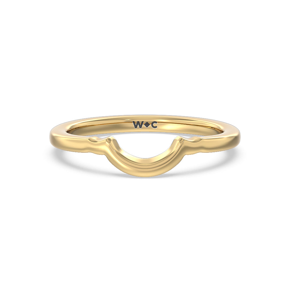 Marquise Accent Knife Edge Solitaire Wedding Band with 18KT Yellow Gold Cut Diamond in 14KT Yellow Gold view 1
