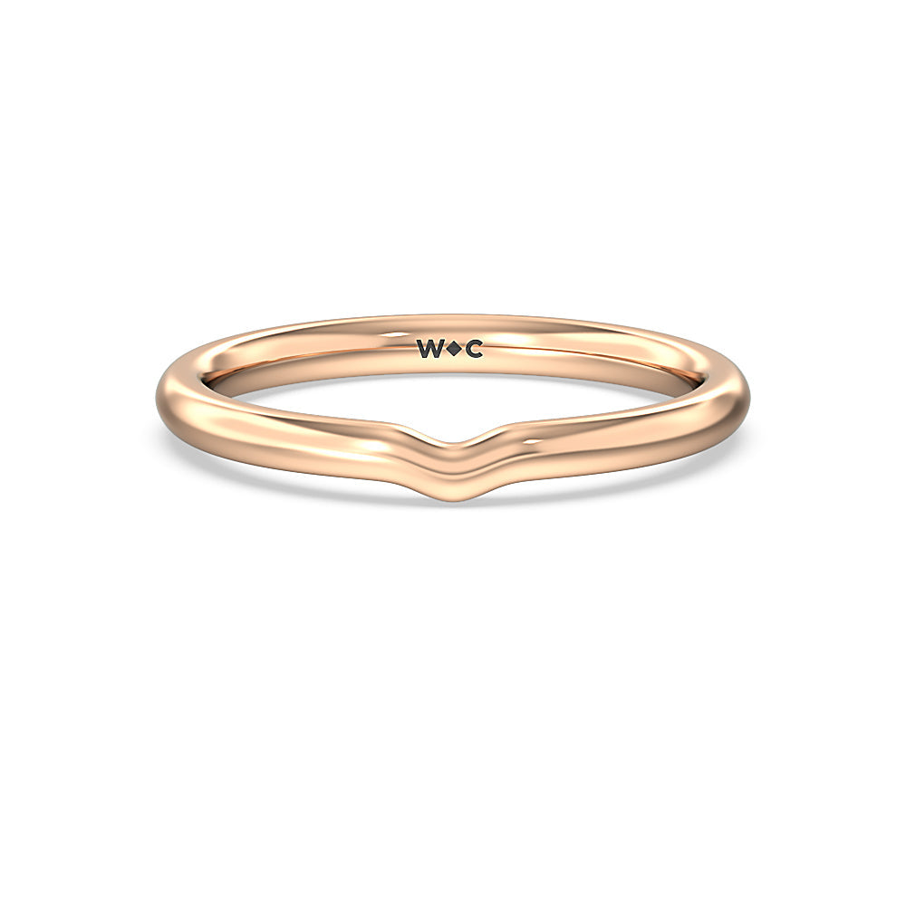 Petite Ten Prong Solitaire Wedding Band with 18KT Rose Gold Cut Diamond in 14KT Rose Gold view 1
