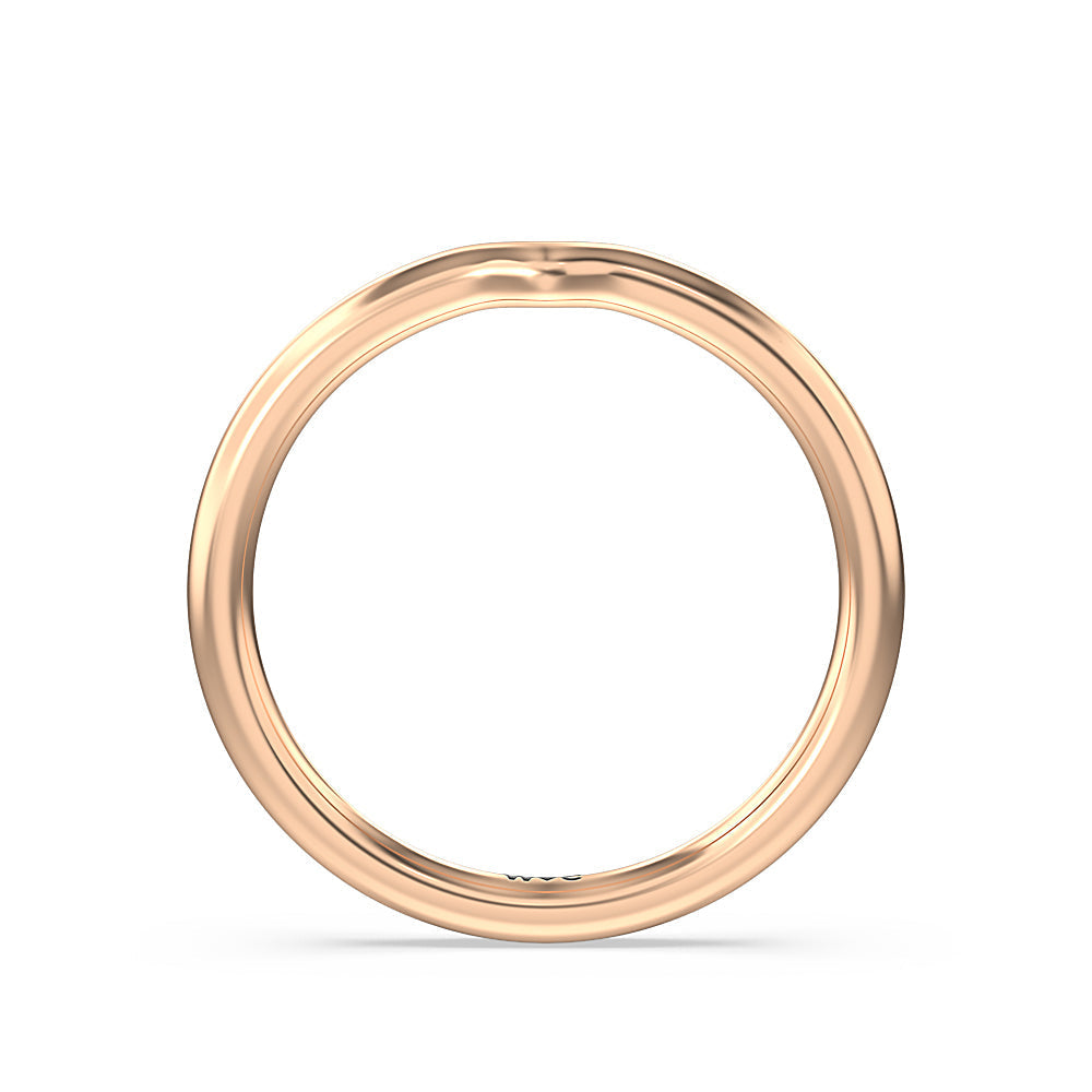 Petite Ten Prong Solitaire Wedding Band with 18KT Rose Gold Cut Diamond in 14KT Rose Gold view 2
