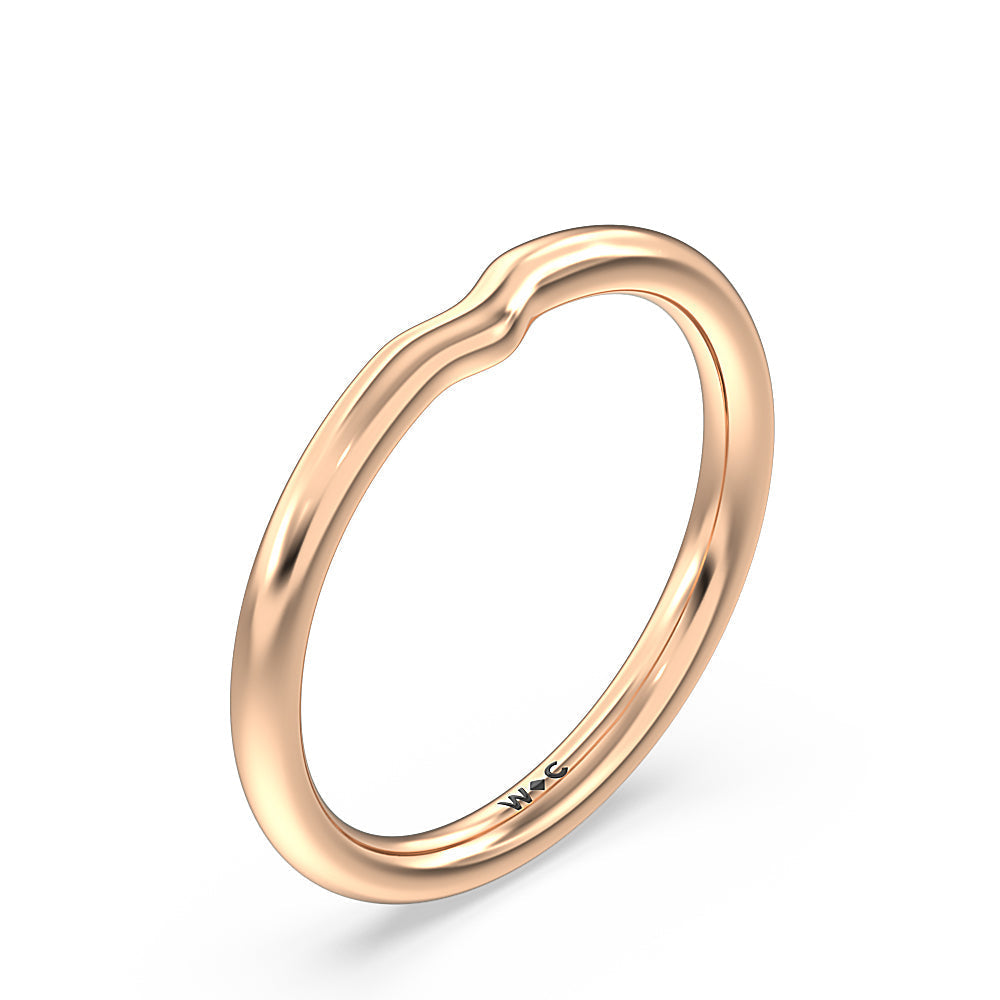 Petite Ten Prong Solitaire Wedding Band with 18KT Rose Gold Cut Diamond in 14KT Rose Gold view 4
