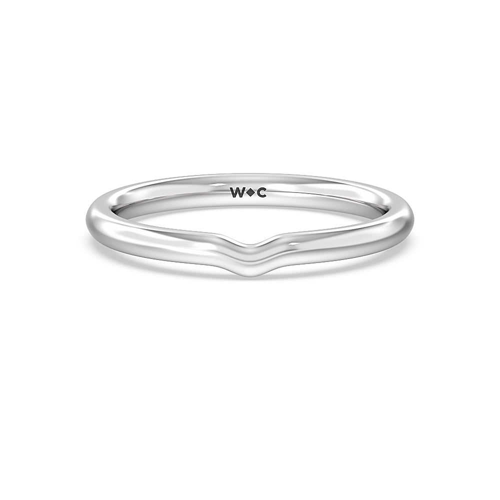 Petite Ten Prong Solitaire Wedding Band with Platinum Cut Diamond in 14KT Platinum view 1
