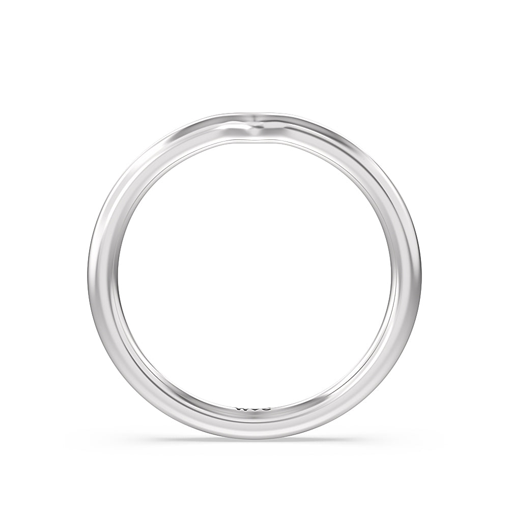 Petite Ten Prong Solitaire Wedding Band with Platinum Cut Diamond in 14KT Platinum view 2
