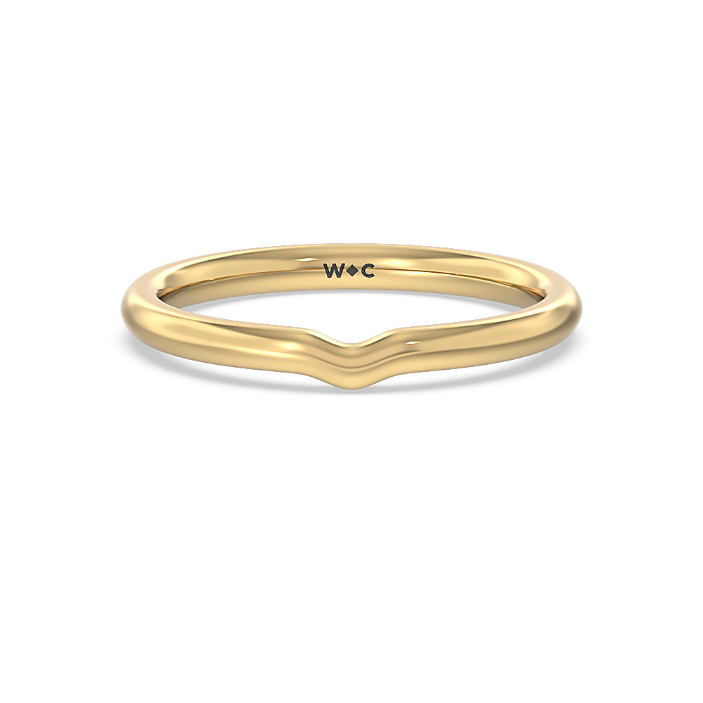 Petite Ten Prong Solitaire Wedding Band with 18KT Yellow Gold Cut Diamond in 14KT Yellow Gold view 1
