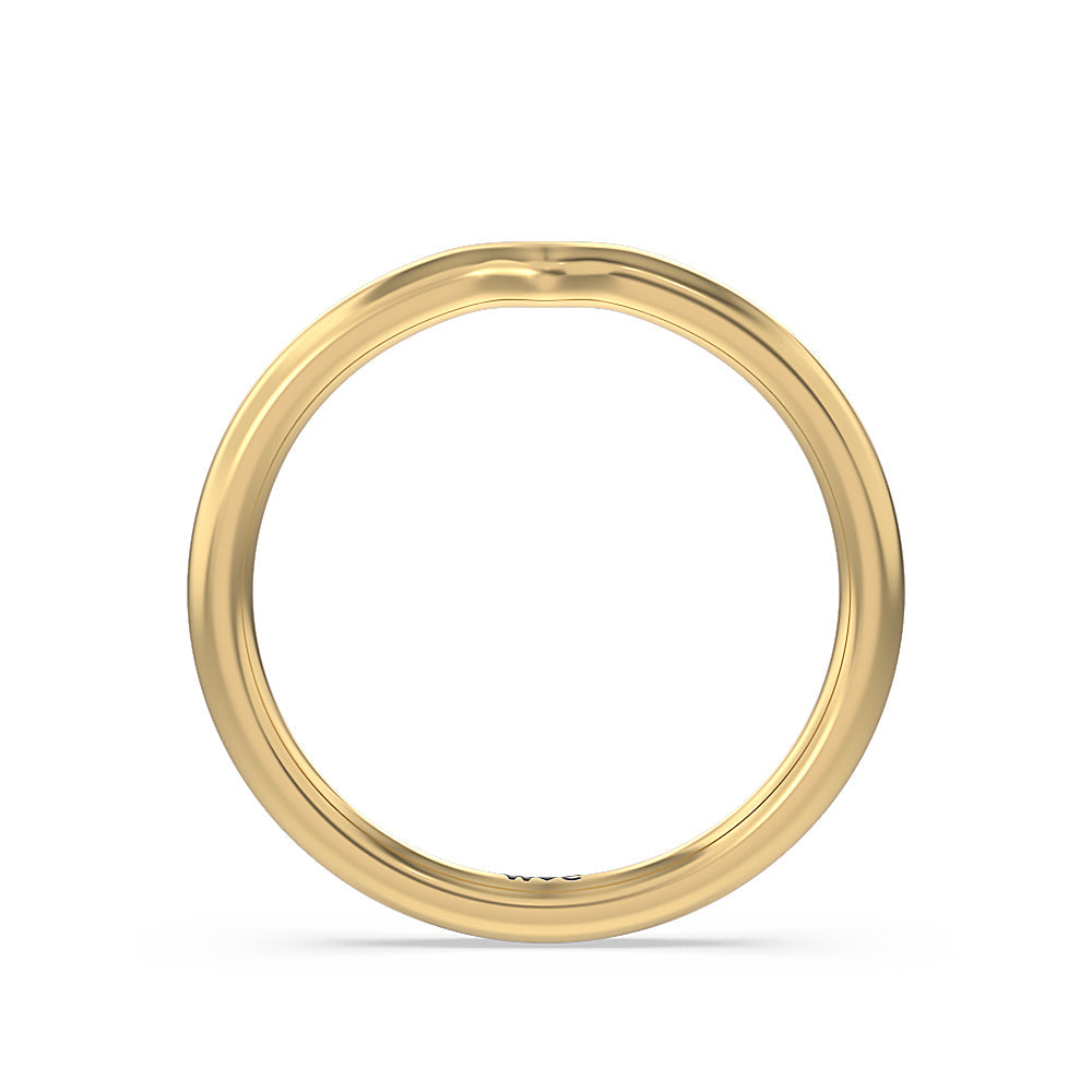 Petite Ten Prong Solitaire Wedding Band with 18KT Yellow Gold Cut Diamond in 14KT Yellow Gold view 2
