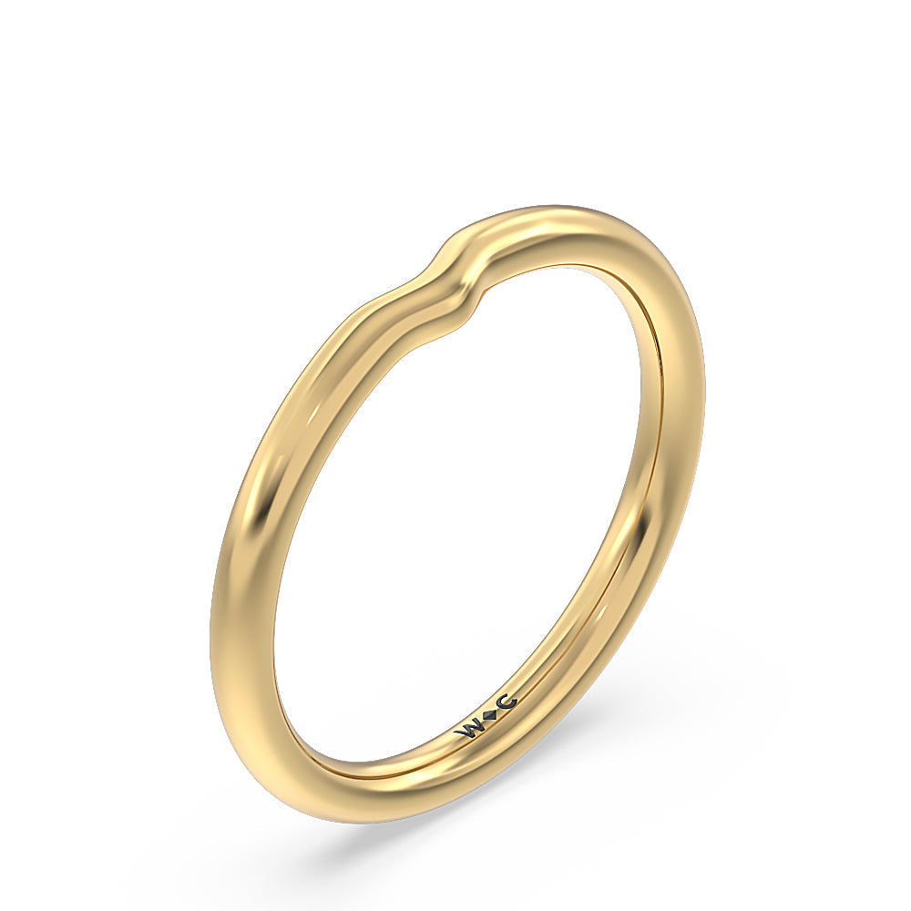 Petite Ten Prong Solitaire Wedding Band with 18KT Yellow Gold Cut Diamond in 14KT Yellow Gold view 4
