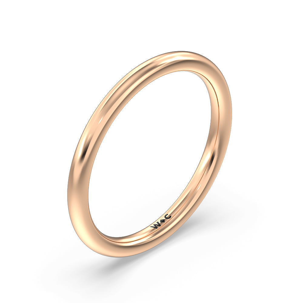 Petite Baguette Studded Wedding Band with 18KT Rose Gold Cut Diamond in 14KT Rose Gold view 4
