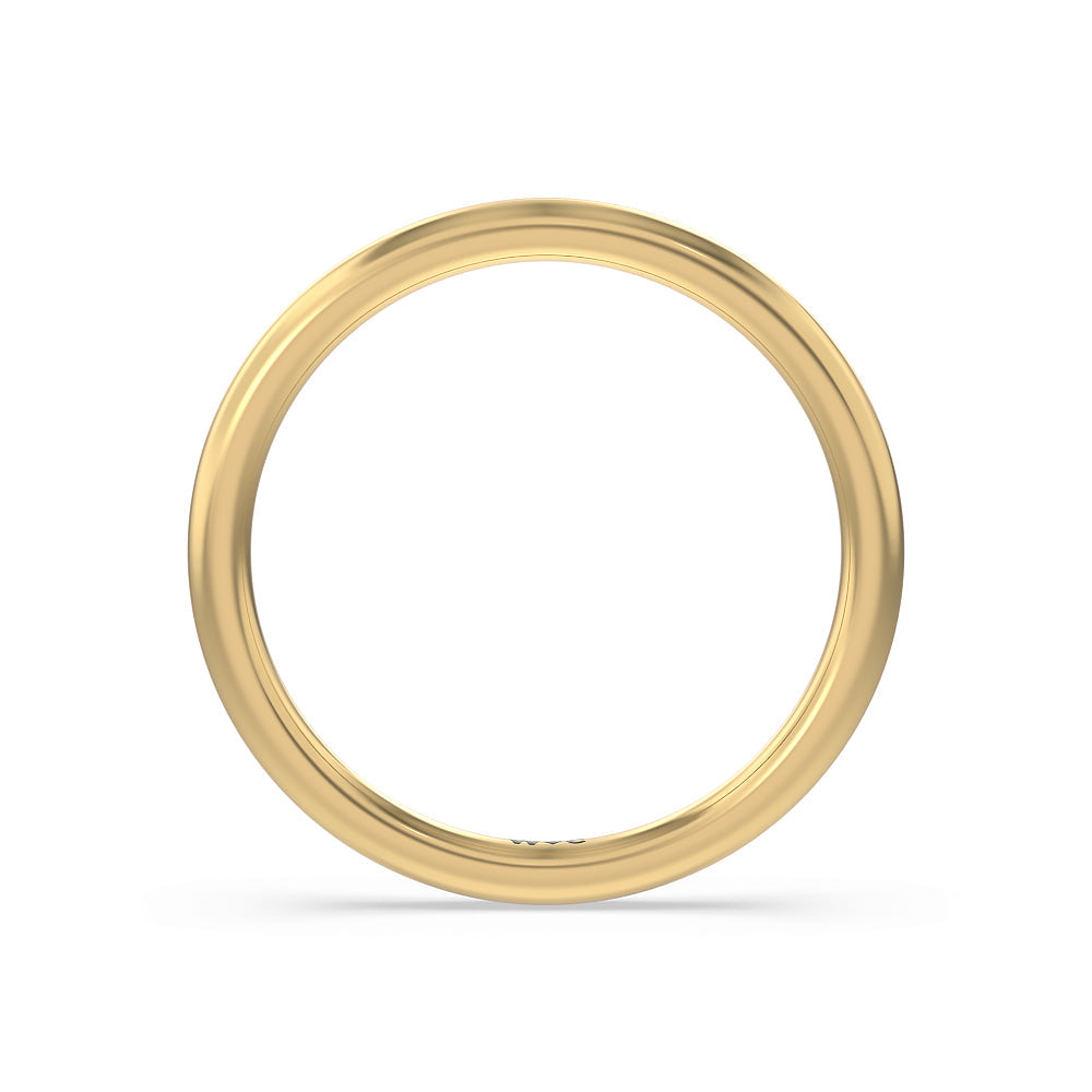 Petite Baguette Studded Wedding Band with 18KT Yellow Gold Cut Diamond in 14KT Yellow Gold view 2
