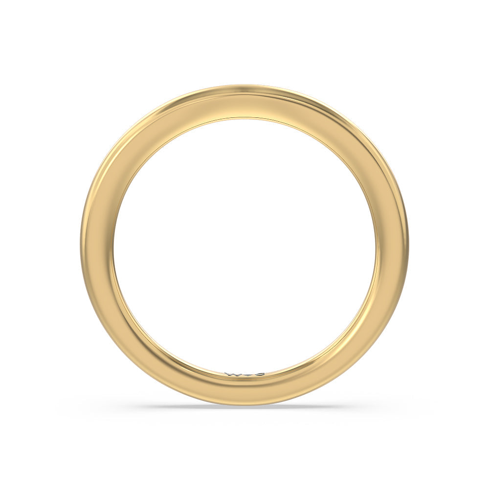 Pave Cathedral Shank East-West Solitaire Wedding Band with 18KT Yellow Gold Cut Diamond in 14KT Yellow Gold view 2
