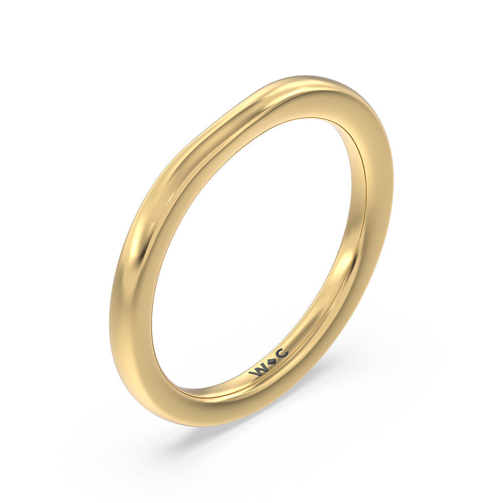 Pave Cathedral Shank East-West Solitaire Wedding Band with 18KT Yellow Gold Cut Diamond in 14KT Yellow Gold view 4
