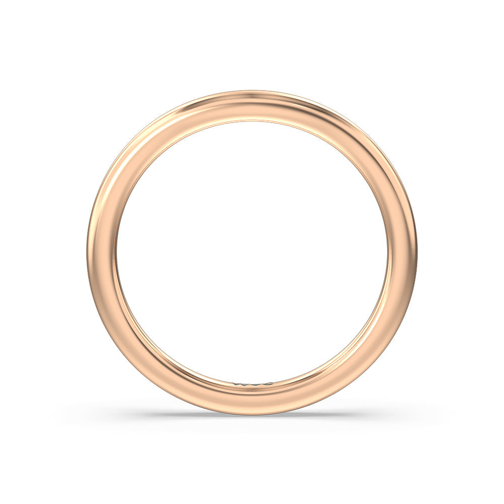Trio Cluster Wedding Band with 18KT Rose Gold Cut Diamond in 14KT Rose Gold view 2
