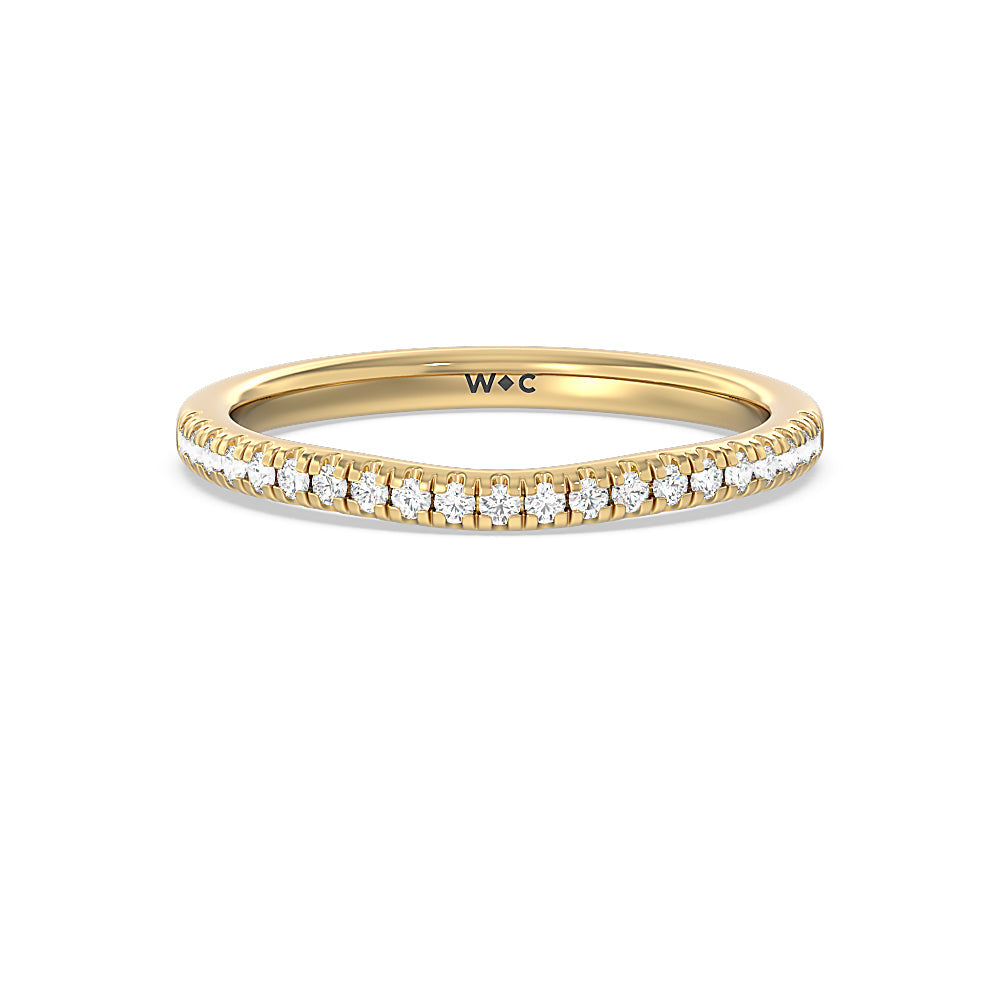 Three Stone Kite Gallery Classic Diamond Wedding Band with 18KT Yellow Gold Cut Diamond in 14KT Yellow Gold view 1
