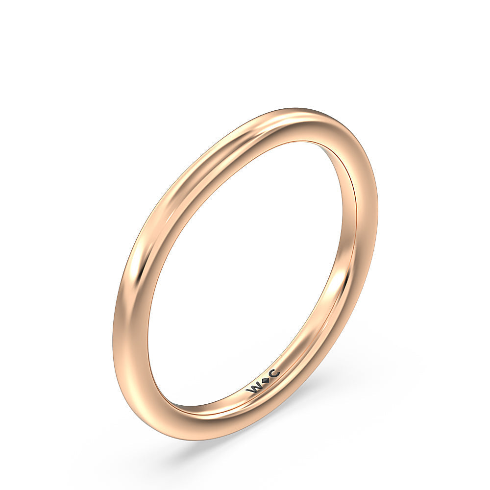 Three Stone Kite Gallery Classic Wedding Band with 18KT Rose Gold Cut Diamond in 14KT Rose Gold view 4
