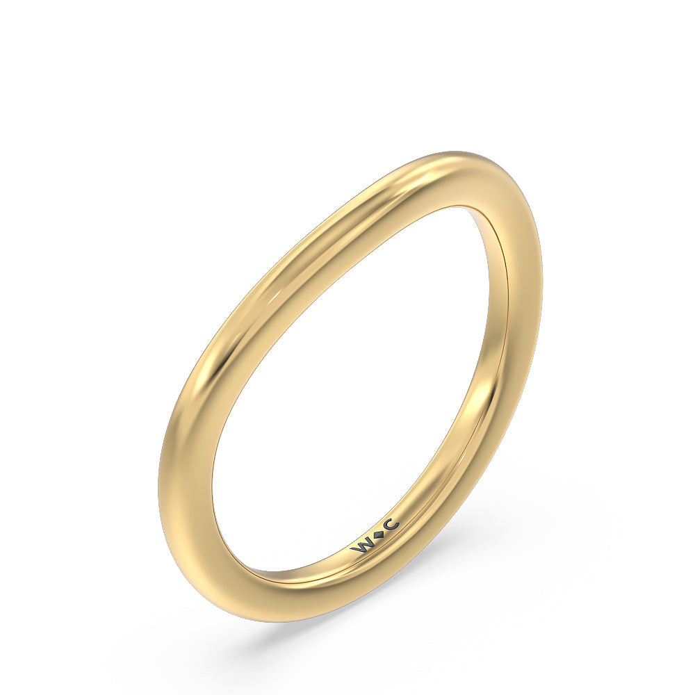 Trellis Side Stone Solitaire Wedding Band with 18KT Yellow Gold Cut Diamond in 14KT Yellow Gold view 4
