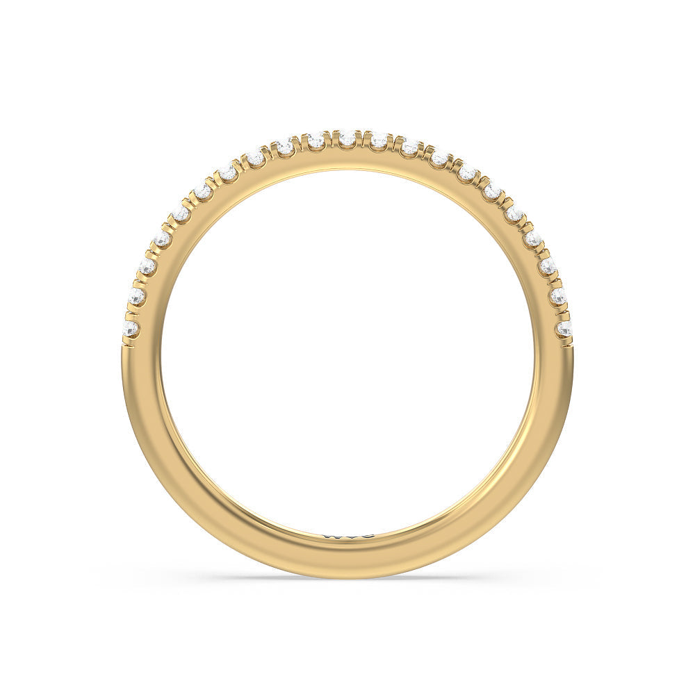 Channel Set Hidden Halo Solitaire Diamond Wedding Band with 18KT Yellow Gold Cut Diamond in 14KT Yellow Gold view 2
