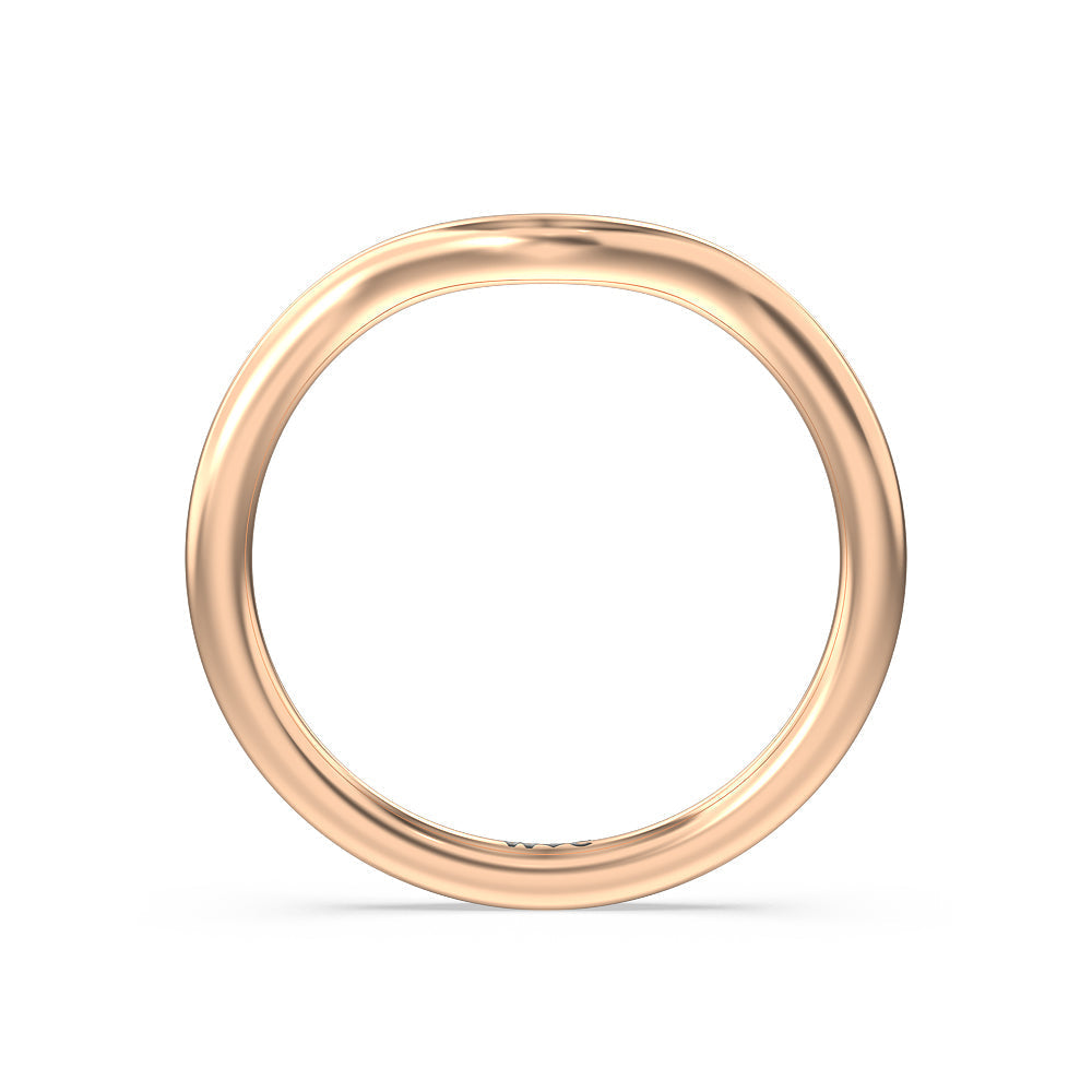 Criss Cross Shank Halo Solitaire Wedding Band with 18KT Rose Gold Cut Diamond in 14KT Rose Gold view 2
