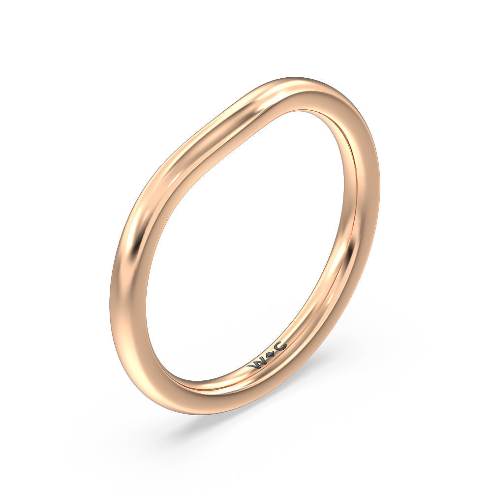 Three Stone Hidden Halo Cathedral Wedding Band with 18KT Rose Gold Cut Diamond in 14KT Rose Gold view 4
