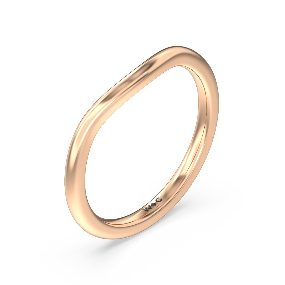 Geometric Wedding Band with 18KT Rose Gold Cut Diamond in 14KT Rose Gold view 4
