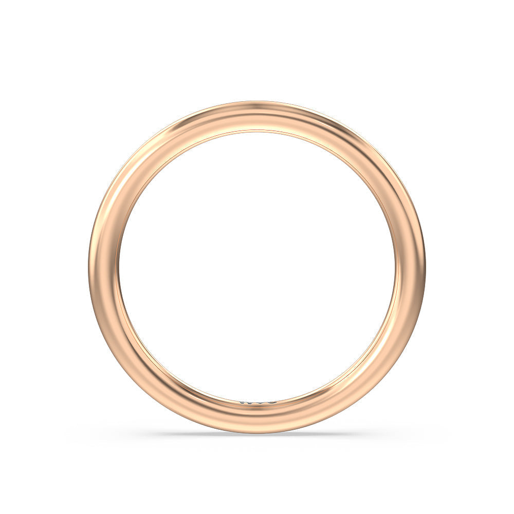 Vintage Baguette Halo Solitaire Wedding Band with 18KT Rose Gold Cut Diamond in 14KT Rose Gold view 2
