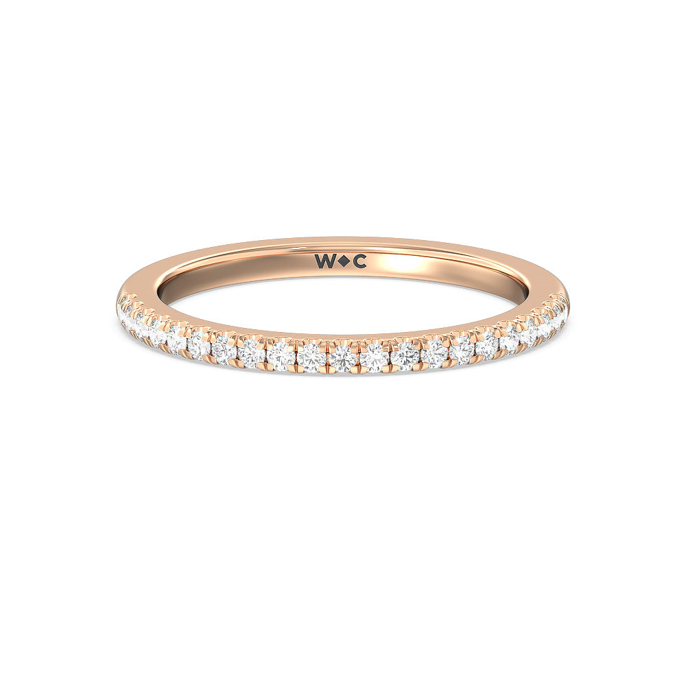 Heart & Soul Classic Diamond Wedding Band with 18KT Rose Gold Cut Diamond in 14KT Rose Gold view 1
