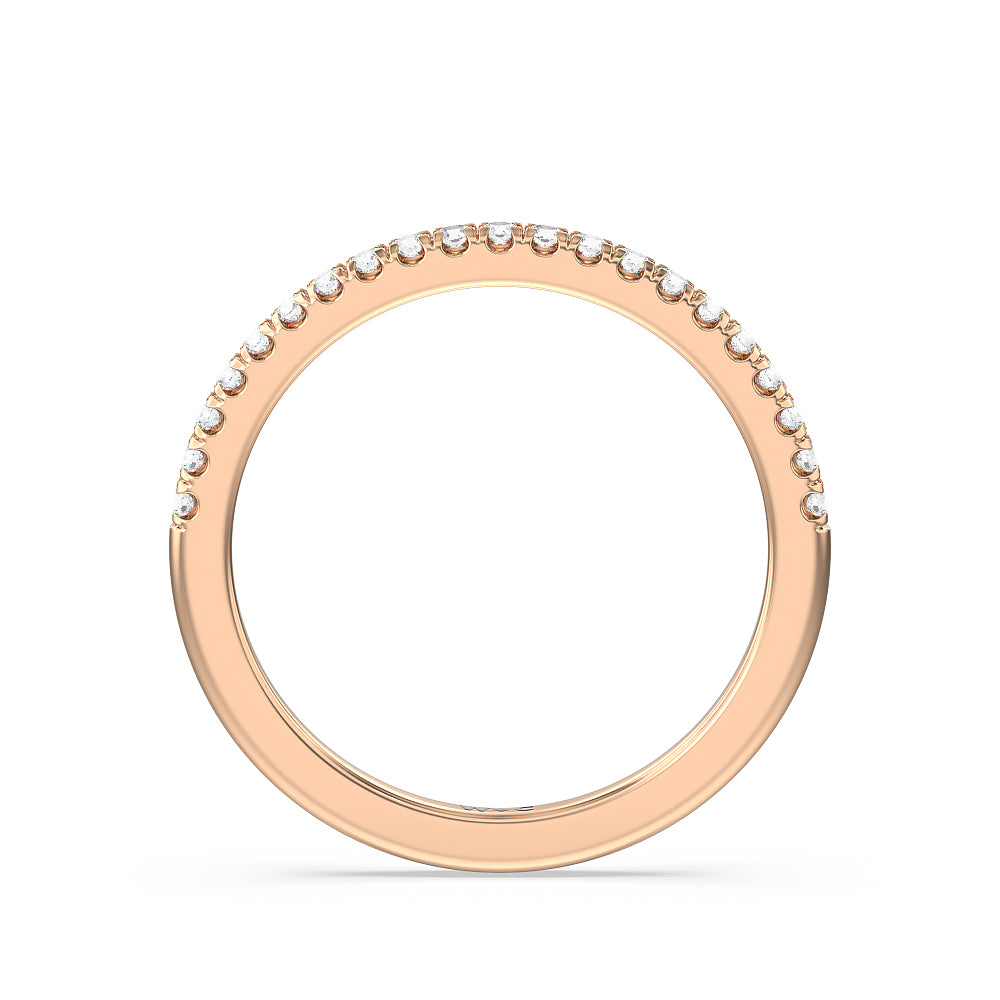 Heart & Soul Classic Diamond Wedding Band with 18KT Rose Gold Cut Diamond in 14KT Rose Gold view 2

