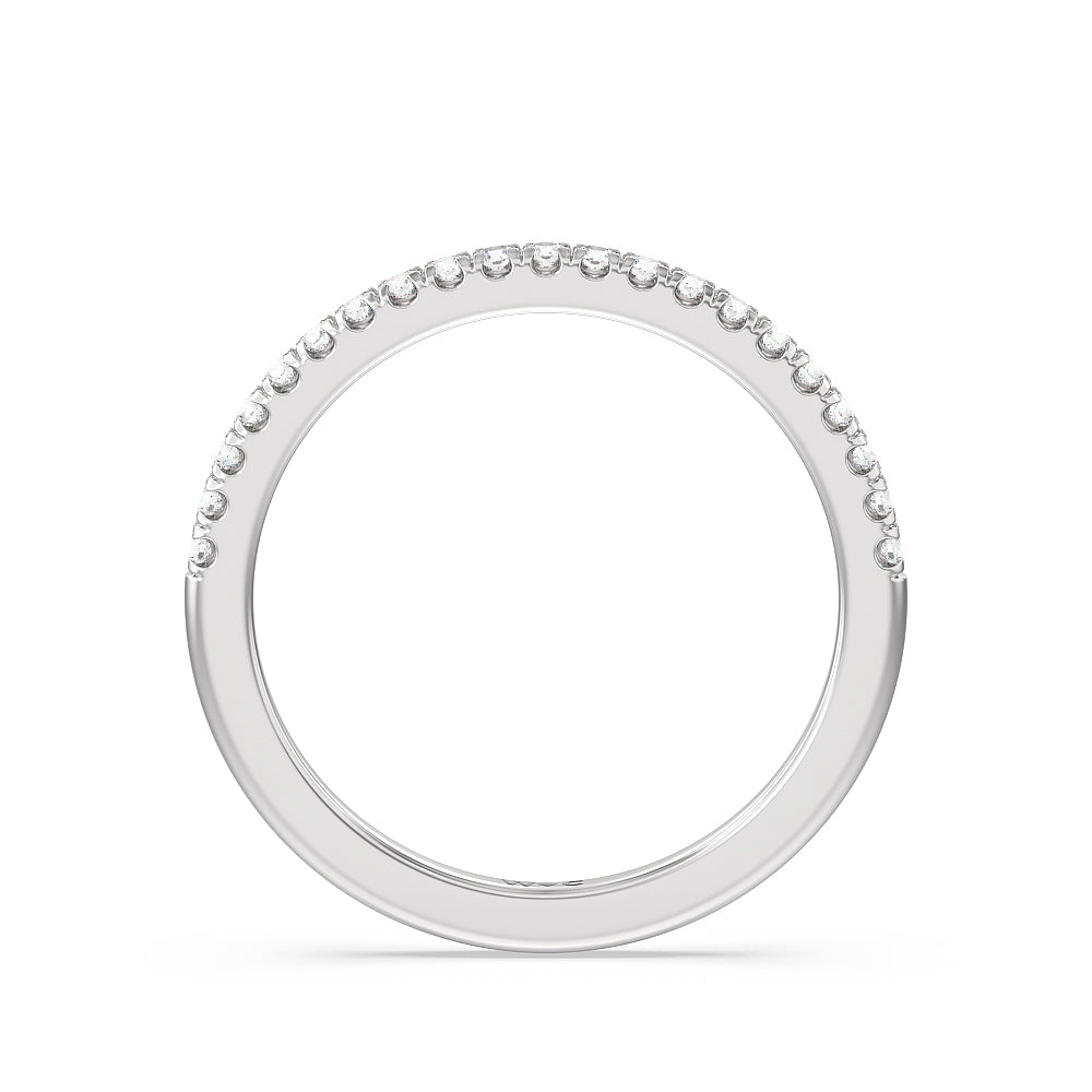 Heart & Soul Classic Diamond Wedding Band with Platinum Cut Diamond in 14KT Platinum view 2
