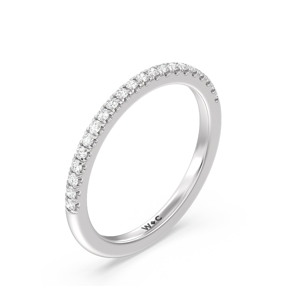 Heart & Soul Classic Diamond Wedding Band with Platinum Cut Diamond in 14KT Platinum view 4
