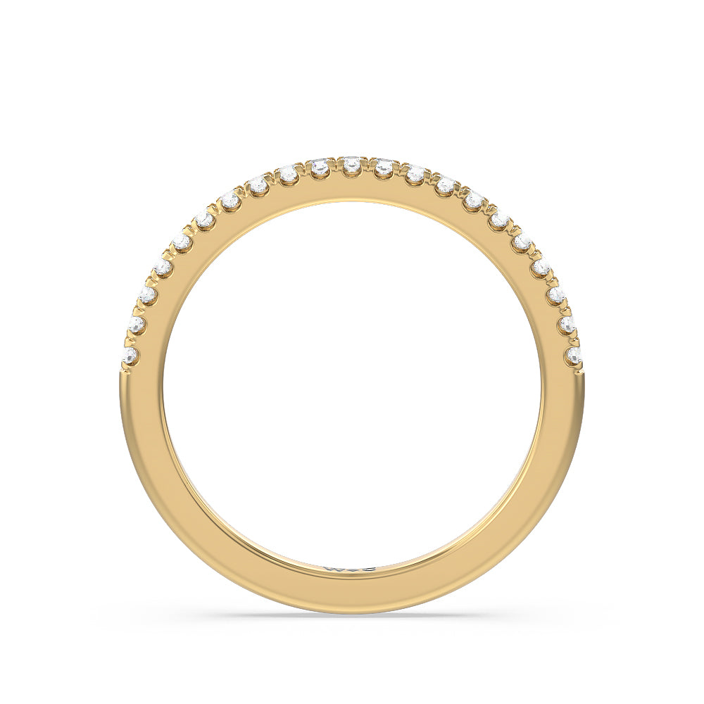 Heart & Soul Classic Diamond Wedding Band with 18KT Yellow Gold Cut Diamond in 14KT Yellow Gold view 2
