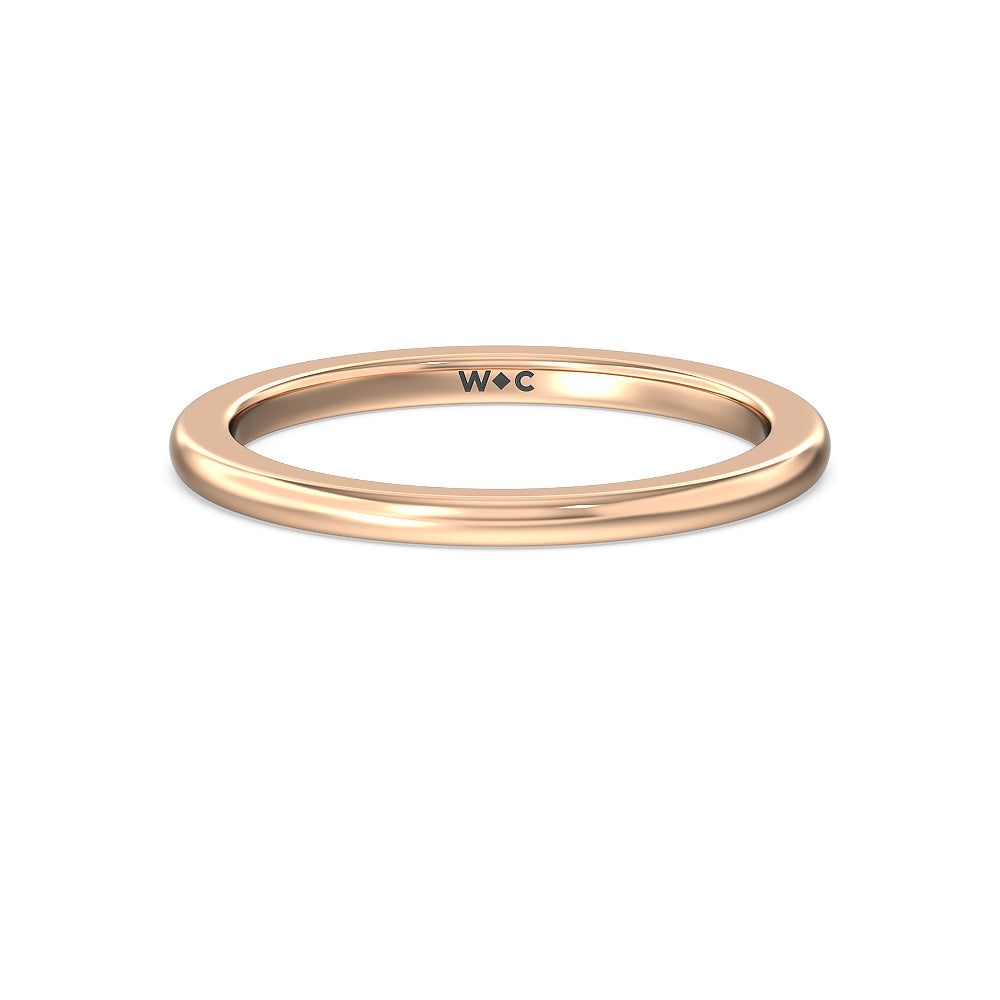 Heart & Soul Classic Wedding Band with 18KT Rose Gold Cut Diamond in 14KT Rose Gold view 1
