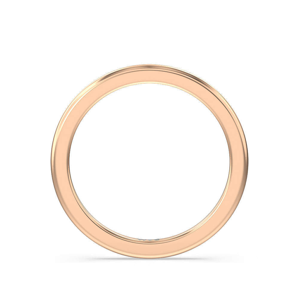 Heart & Soul Classic Wedding Band with 18KT Rose Gold Cut Diamond in 14KT Rose Gold view 2
