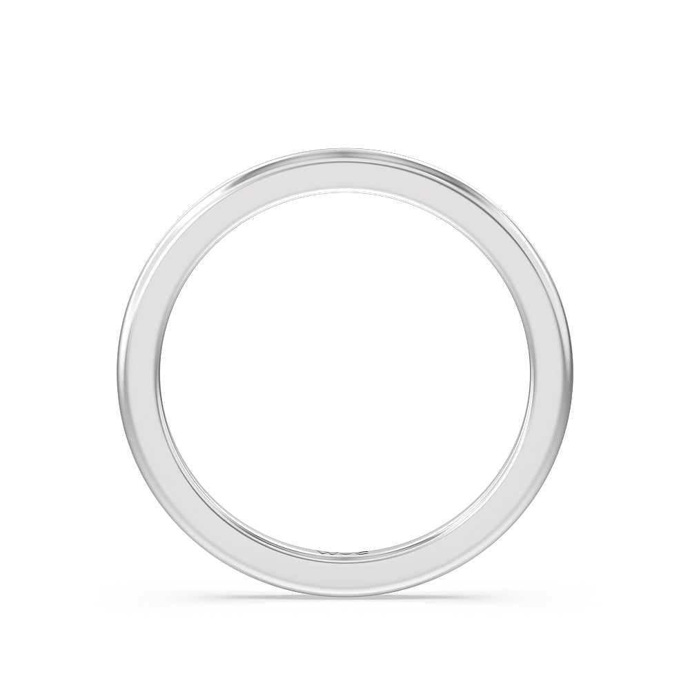 Heart & Soul Classic Wedding Band with Platinum Cut Diamond in 14KT Platinum view 2
