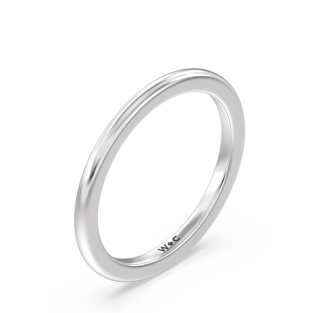 Heart & Soul Classic Wedding Band with Platinum Cut Diamond in 14KT Platinum view 4
