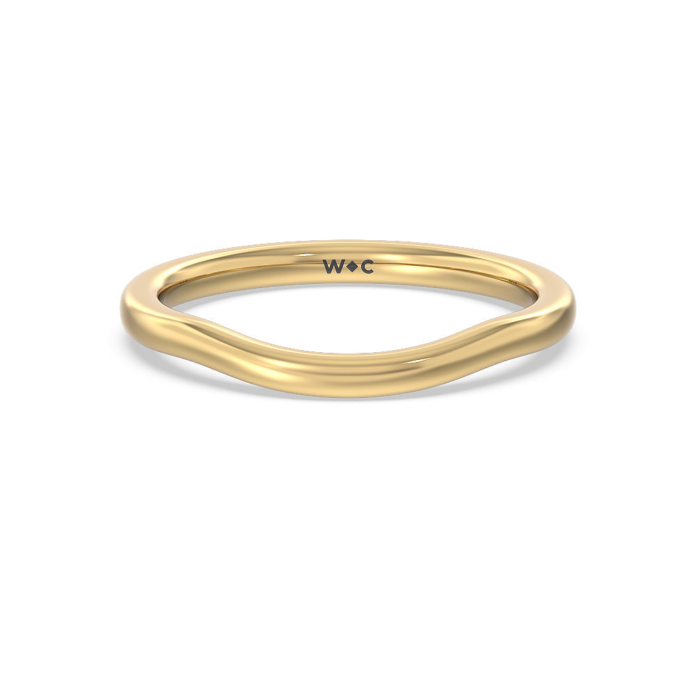 Heart & Soul Pear Side Stone Wedding Band with 18KT Yellow Gold Cut Diamond in 14KT Yellow Gold view 1
