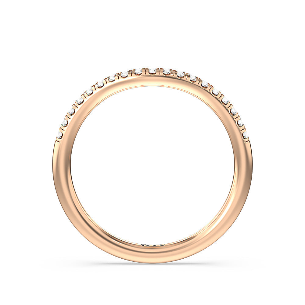 Heart & Soul Hidden Diamond Wedding Band with 18KT Rose Gold Cut Diamond in 14KT Rose Gold view 2
