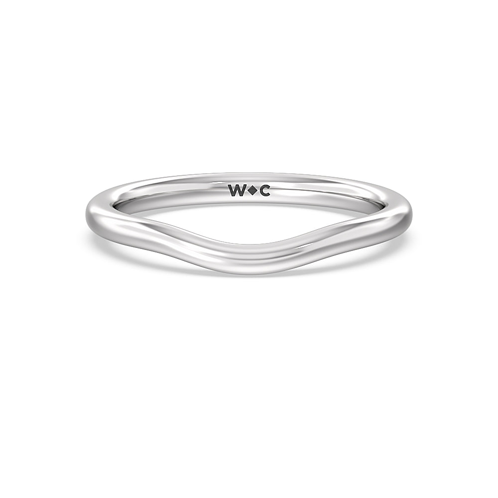 Heart & Soul Hidden Wedding Band with Platinum Cut Diamond in 14KT Platinum view 1
