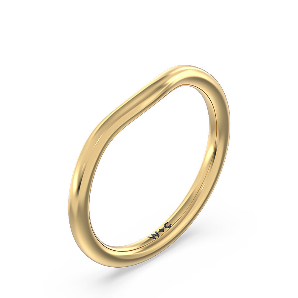 Heart & Soul Hidden Wedding Band with 18KT Yellow Gold Cut Diamond in 14KT Yellow Gold view 4
