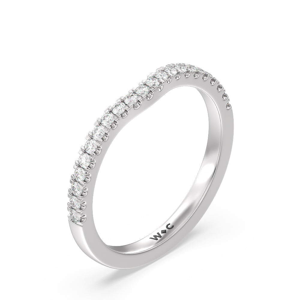 Medi Solitaire Diamond Wedding Band with Platinum Cut Diamond in 14KT Platinum view 4
