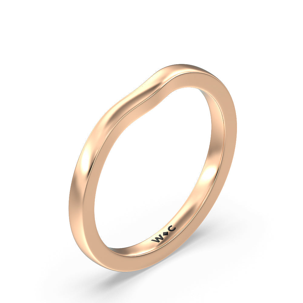 Medi Solitaire Wedding Band with 18KT Rose Gold Cut Diamond in 14KT Rose Gold view 4
