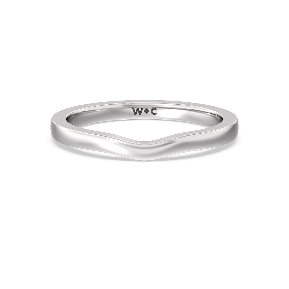 Medi Solitaire Wedding Band with Platinum Cut Diamond in 14KT Platinum view 1
