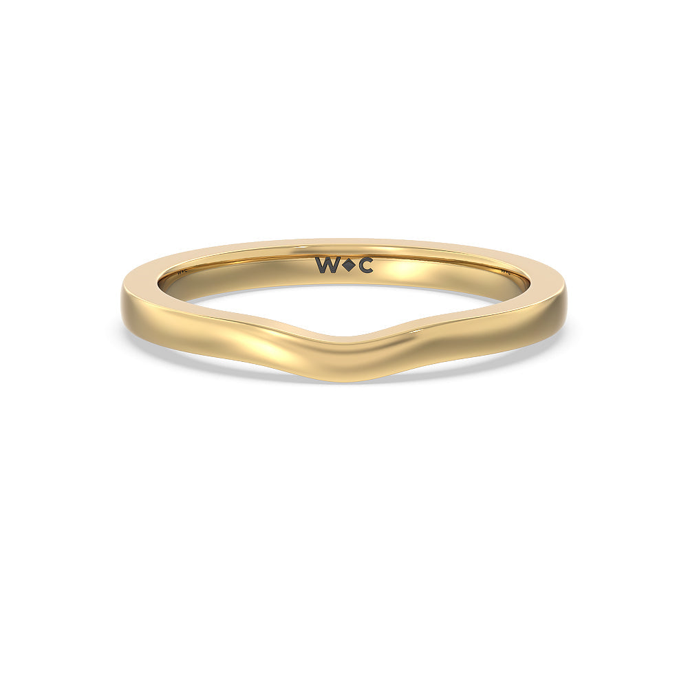 Medi Solitaire Wedding Band with 18KT Yellow Gold Cut Diamond in 14KT Yellow Gold view 1
