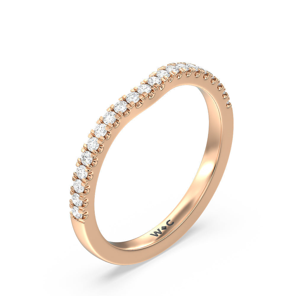 Maxi Solitaire Diamond Wedding Band with 18KT Rose Gold Cut Diamond in 14KT Rose Gold view 4
