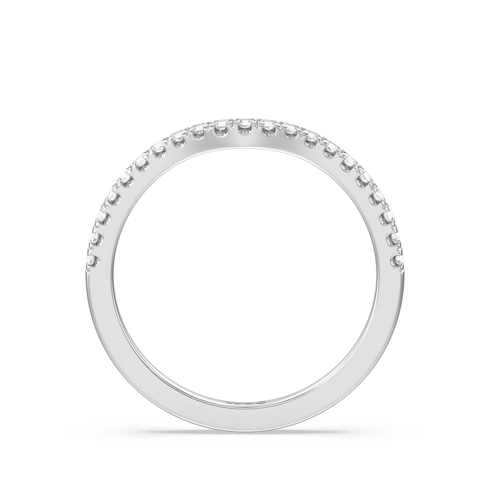Maxi Solitaire Diamond Wedding Band with Platinum Cut Diamond in 14KT Platinum view 2
